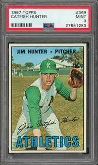 1967 Topps #369 Catfish Hunter – PSA MINT 9